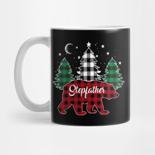 Stepfather Bear Buffalo Red Plaid Matching Family Christmas Mug